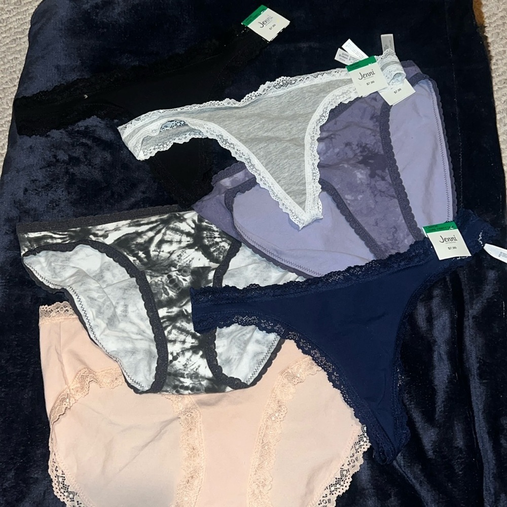 Jenni core underwear bikini, thong and boy shorts six pairs